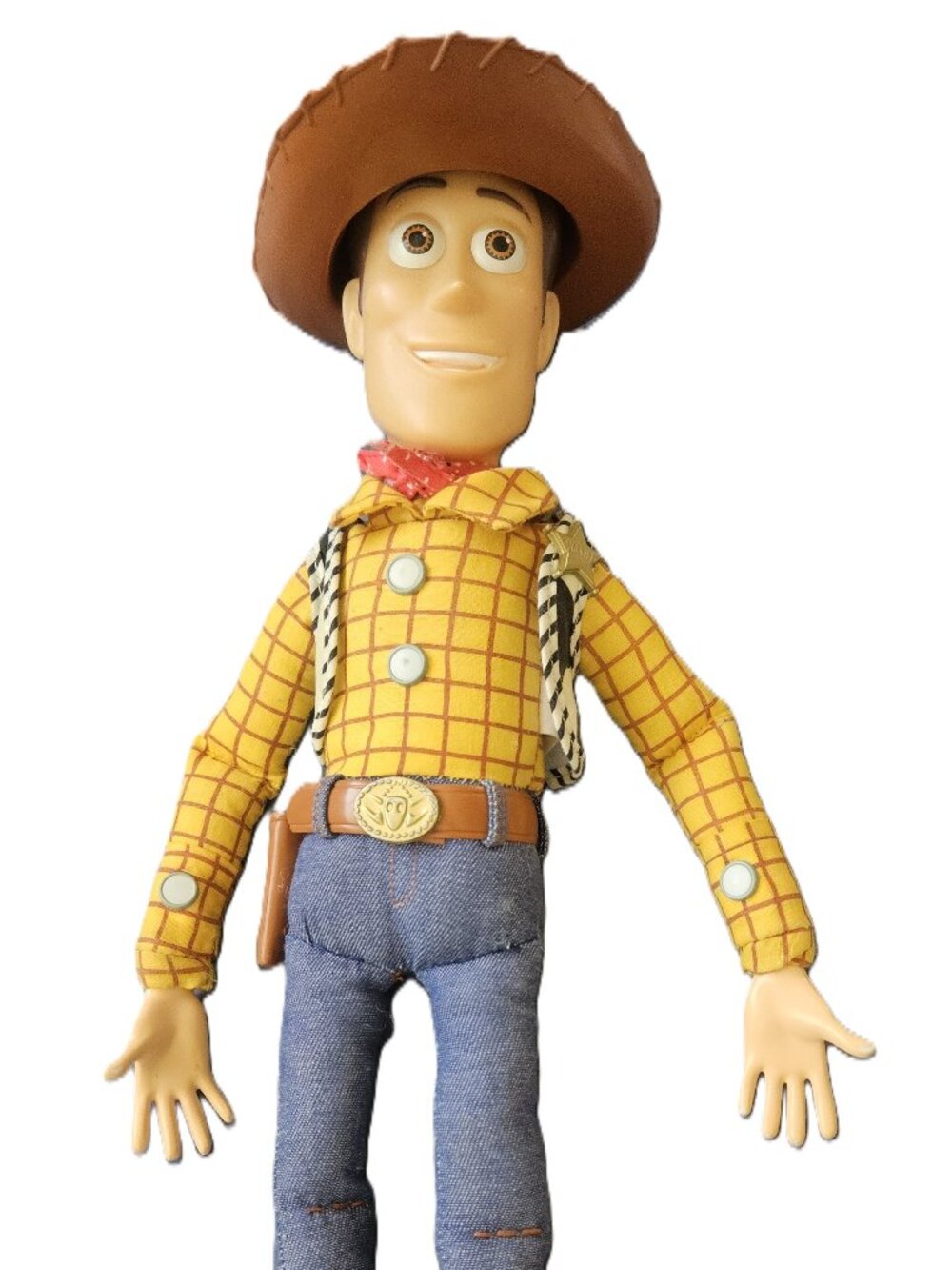 Disney Pixar Toy Story Collection Woody Doll 16" Andy Signed, Denim No Sound/Gun